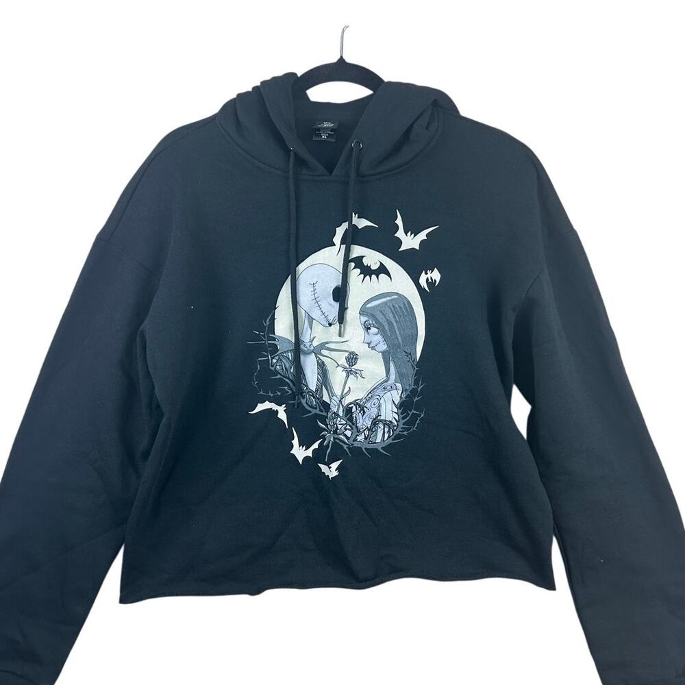 Disney‎ The Nightmare Before Christmas Cropped Hoodie XL Jack Sally Graphic